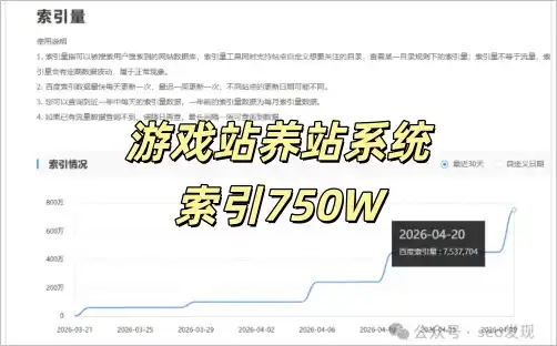 索引750W游戏下载站养站系统