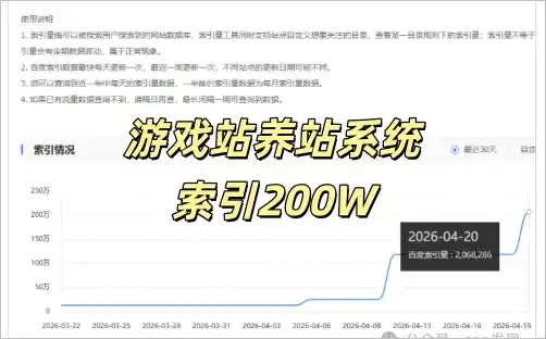 游戏站群系统200W索引！