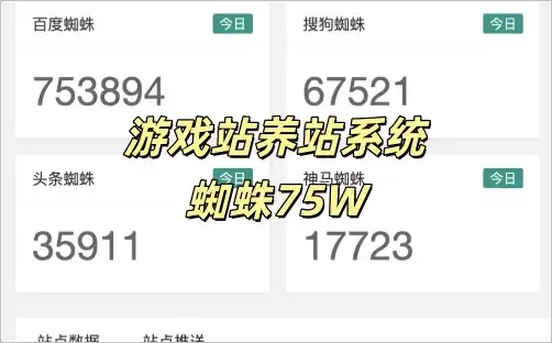 日蜘蛛75W游戏下载站养站系统